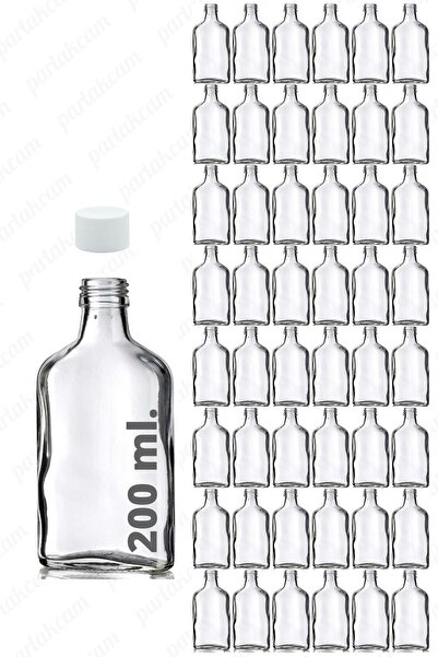 parlakcam 200ml Cold Brew Kahve Şişesi Sızdırmaz Beyaz Kapaklı Cam Yassı Şişe...
