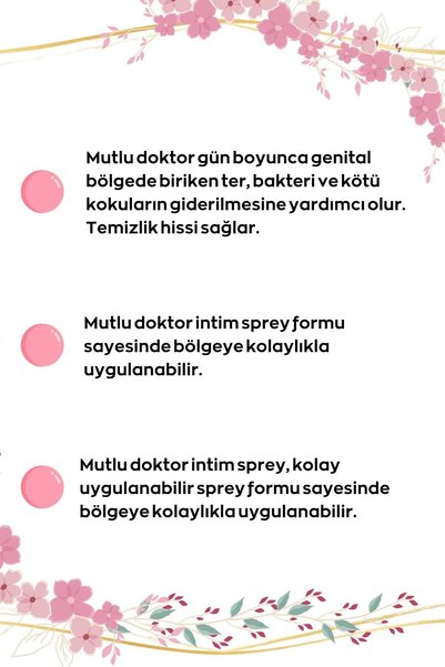 Mutlu Doktor Genital Intim Bakım Sprey 150ml