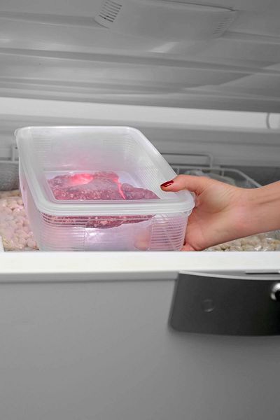 Ecolux Vacuum 6 Pieces 3.5 Lt Leakproof Large Size Rectangular Food Storage Container Set with Gauge - Transparent