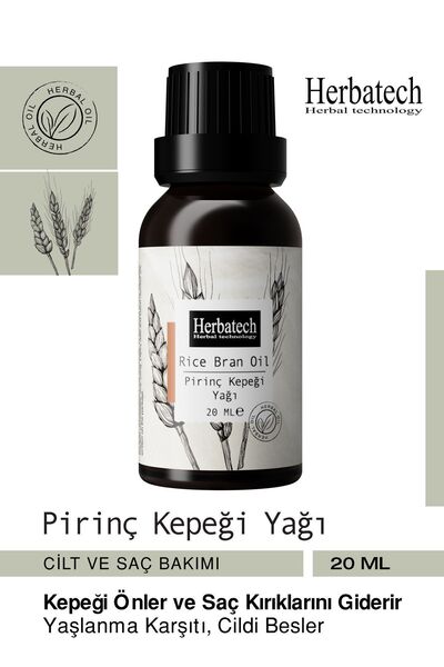 Herbatech %100 Doğal Pirinç Kepeği Yağı - Leke Karşıtı Ve Cilt Aydınlatıcı Ba...