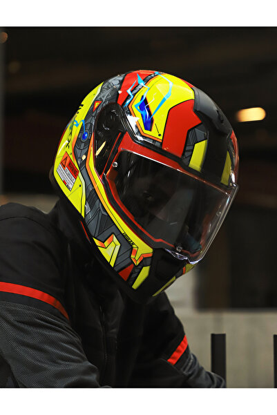Nexx SX.100 GIGABOT KIRMIZI-SARI KASK