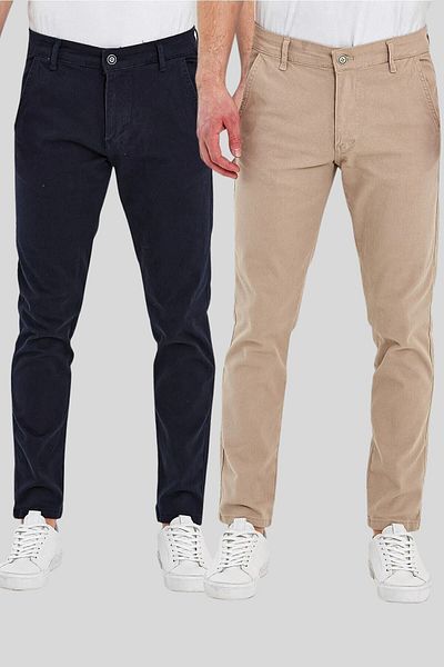 DAMGA JEANS Men's Seasonal 2-Piece 5 Pocket Comfortable Chino Pants Set