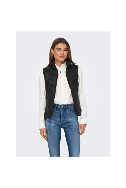 ONLY Софи Микс Прилепваща дамска черна жилетка с яка