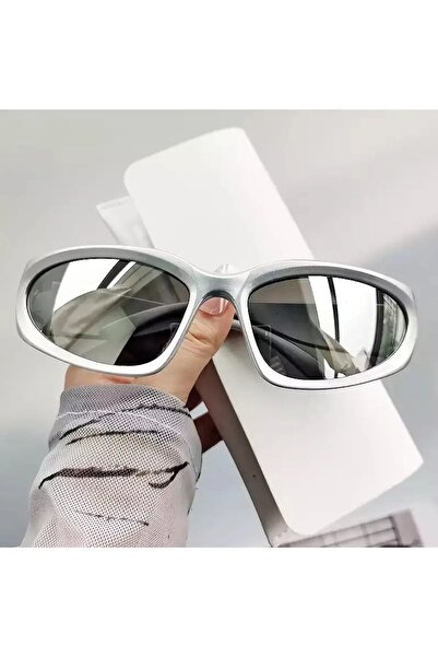 LOOKUP NEW Unisex Kadın Erkek Gümüş Gri Uzay Aynalı Uv400 Imaj Tarz Yeni Sezo...