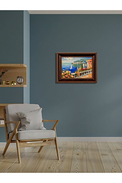 Sanat Galerisi Yağlı Boya Çerçeveli Manzara Tablo 32x24cm
