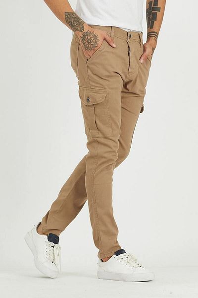 DAMGA JEANS Cargo Pocket Trousers Black-khaki-camel Multicolor