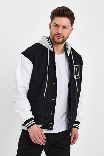 DAMGA JEANS Τζιν με κουκούλα College Coat Grey