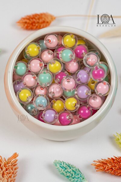 LANDOFACCESSORY 1. KALİTE RENKLİ AKRİLİK BONCUK - 12 MM BONCUK-KOLYE,BİLEKLİK...