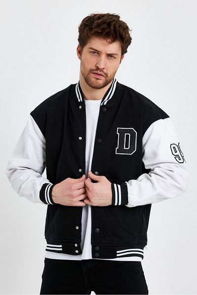 DAMGA JEANS Pachet de 2 bărbați, 100% bumbac, ocazional, jachetă oversize din denim pentru colegiu