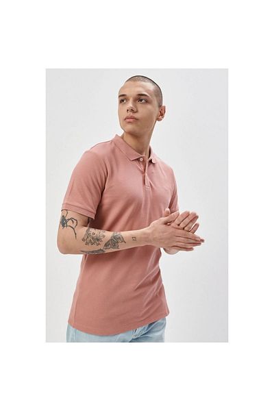 Lee Regular Fit Normal Cut 100% Cotton Polo Neck Dusty Rose T-Shirt