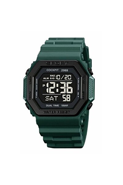 Cockpit ساعة رجالية باللون الأخضر - موديل 2988
