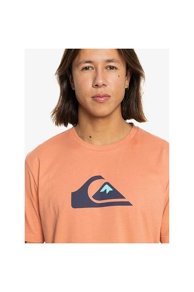 Quiksilver Ανδρικό πορτοκαλί μπλουζάκι με στρογγυλή λαιμόκοψη Comp Logo