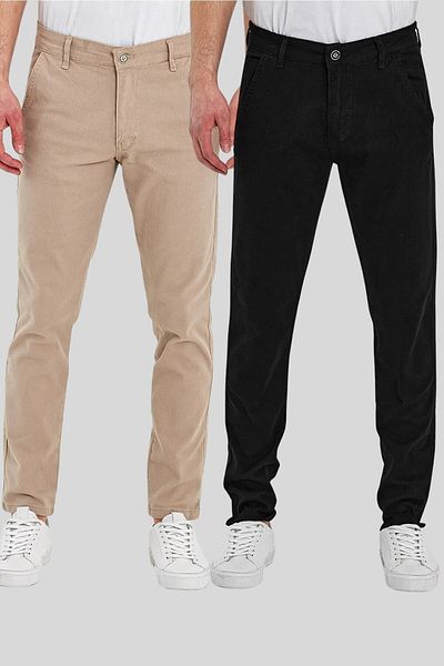 DAMGA JEANS Men's Seasonal 2-Piece 5 Pocket Comfortable Chino Pants Set