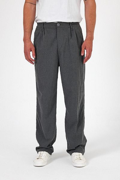 DAMGA JEANS Ψηλόμεσο γκρι ελαστικό oversize φαρδύ παντελόνι - Ανδρικό