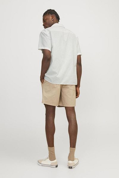 Jack & Jones JACK&JONES JJLINEN ΜΠΛΕΝΤ RESORT ΠΟΥΚΑΜΙΣΟ SS 12248594   ΛΕΥΚΟ