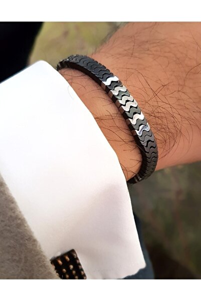 EAST&WEST 925 Ayar Gümüş Wave Serisi Hematit Bileklik