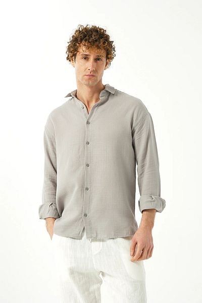 Essentıals Basic Comfortable Fit Linen Shirt