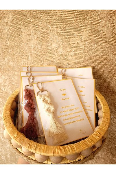 Larmina Decoration Μπρελόκ 25' Μακραμέ, Δώρο για Γάμο Υπόσχεση Αρραβώνα Γενέθλια