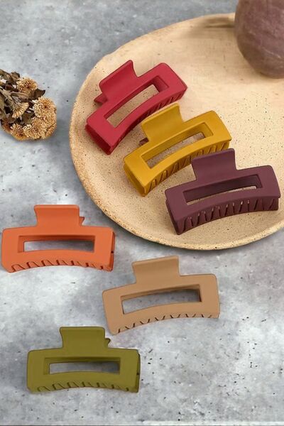 Diloshtrend Design Kadın 6 Adet Xl Adet Mandal Toka Seti Kare Sonbahar Renkleri