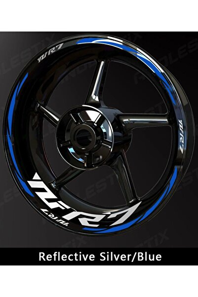 SA Printpro Yamaha R7 Jant Şeridi Mavi Reflektif Sticker Jant Etiket
