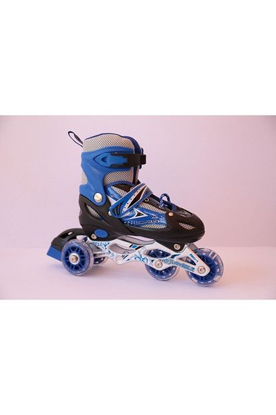 F-Sports Bimas Unisex Children's Lighted Adjustable Silicone Wheel Metal Body Roller Skates1