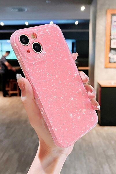 KVK PRİVACY Iphone 13-14 Uyumlu Kılıf Simli Ince Darbe Dayanıklı Silikon Parl...