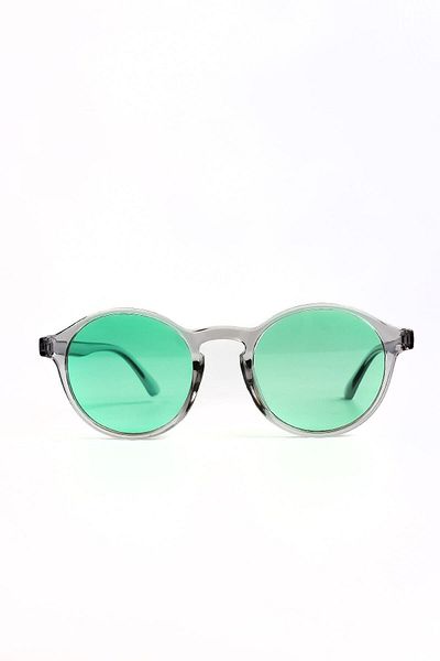 MACERATİ Vintage Oval Clear Green Sunglasses