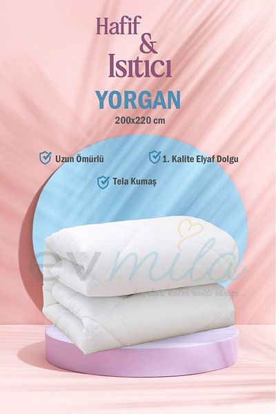 Evmila 200x220 Cm White Silicone Double Quilt