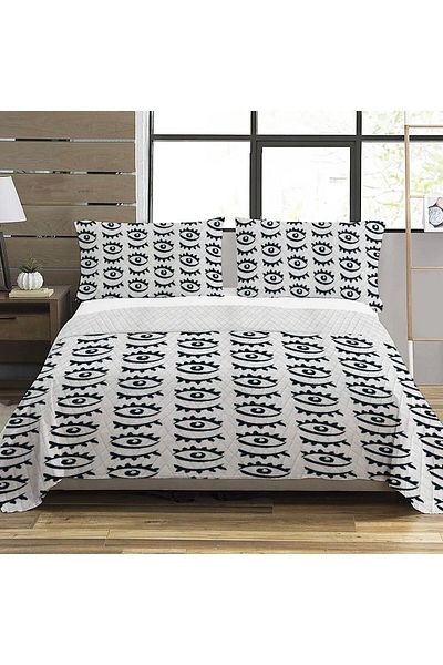 Evmila Eye Pattern Double Printed Pique (200x220 Cm) Colorful