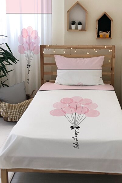 Evmila Balon Desenli Kadife Dekoratif Çocuk Yatak Örtüsü