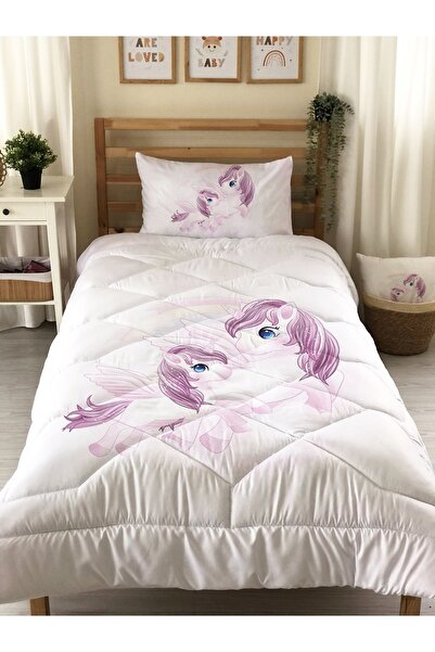 Evmila Pilotă matlasată cu model unicorn, cuvertură decorativă pentru pat