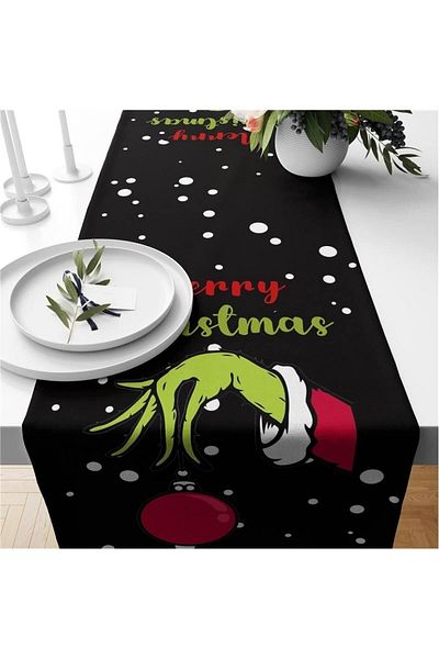 Evmila New Year's Themed Zombie Patterned Velvet Runner