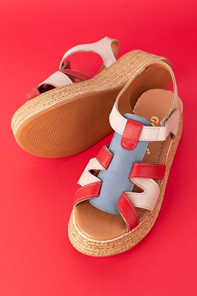 Gondol Women's Genuine Leather Platform Sole Sandals Mlk.5204