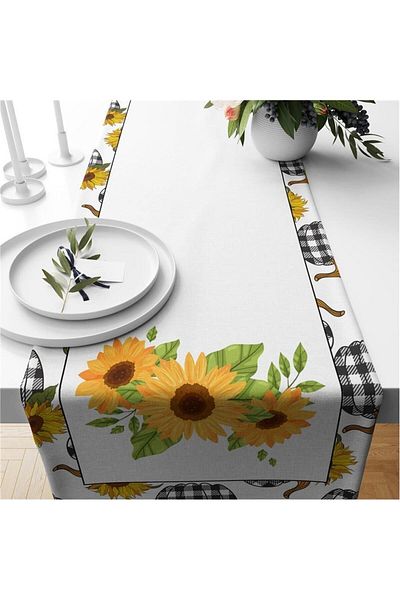 Evmila Autumn And Pumpkin Patterned Runner