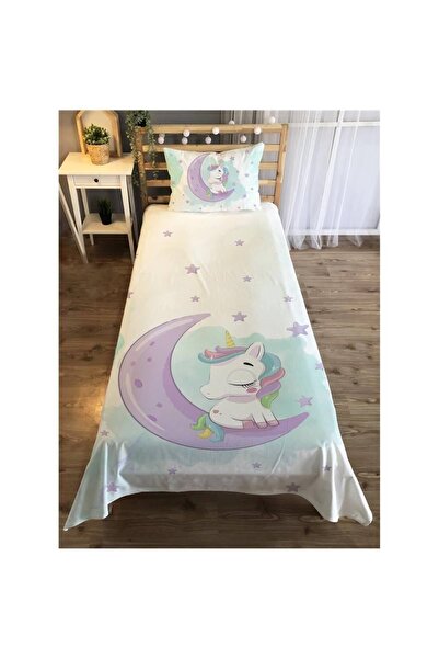 Evmila Ay Unicorn Desenli Çocuk Yatak Örtüsü