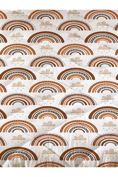 Evmila Rainbow Patterned Quilted Quilt, Single Sleeping Set
