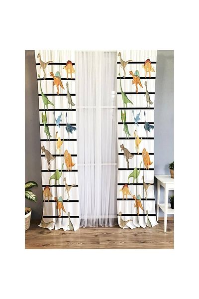 Evmila Dinosaur Patterned Children's Room Background Curtain