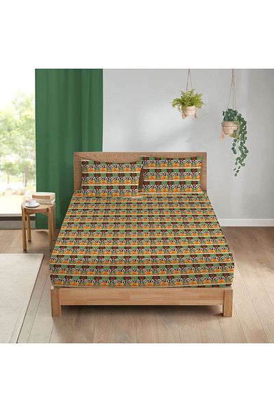 Evmila Flower Pattern Printed Double Sheet Set 160x200 Cm - Colorful