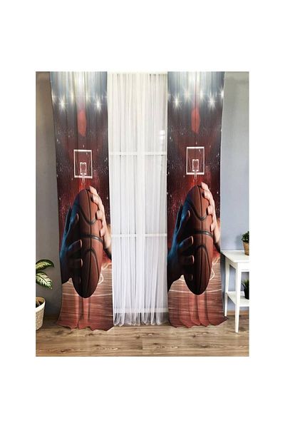 Evmila Basketball Patterned Children's Room Background Curtain