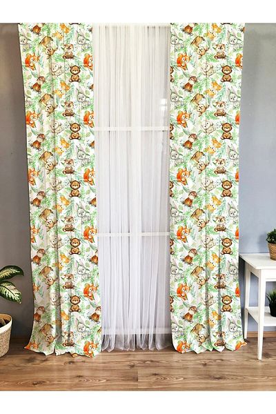 Evmila Printed Patterned Background Curtain for Kids and Baby Room