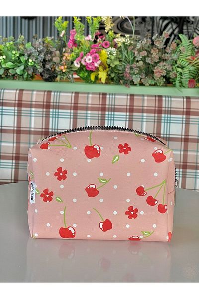 Batekso Γυναικεία τσάντα μακιγιάζ Cherry printed