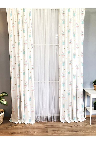 Evmila Printed Patterned Background Curtain for Kids and Baby Room