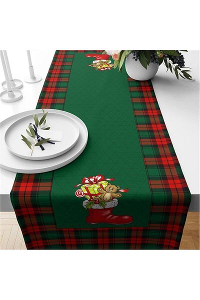 Evmila New Year's Special Boots Patterned Velvet Runner