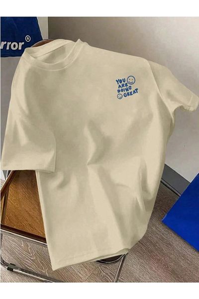 AFROGİYİM Ανδρικό μπλουζάκι Oversize - You Are Doing Great Printed