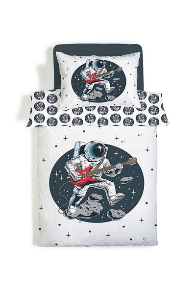 Evmila Σετ διπλής όψης Guitarist Astronaut Pattern Σετ 2 Μονά Παπλωματοθήκες χωρίς σεντόνια 160x220 cm