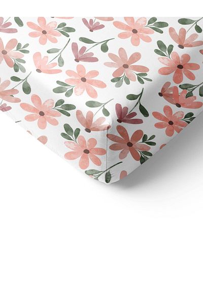 Evmila Floral Patterned Printed Single Elastic Sheet Set