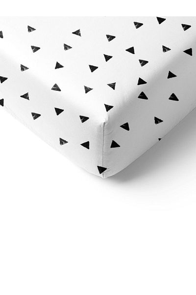 Evmila Triangle Pattern Printed Double Sheet Set 160x200 Cm - White