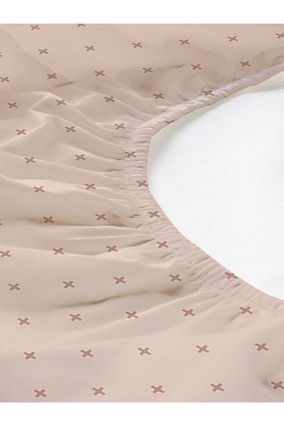 Evmila Modern Pattern Printed Double Sheet Set 160x200 Cm - Cream