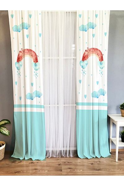 Evmila Printed Patterned Background Curtain for Kids and Baby Room