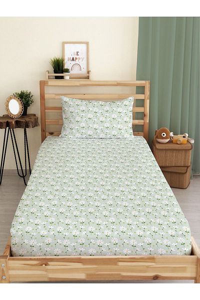 Evmila Floral Patterned Printed Single Elastic Sheet Set